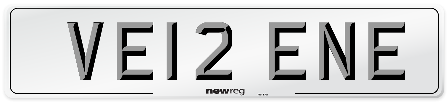VE12 ENE Number Plate from New Reg